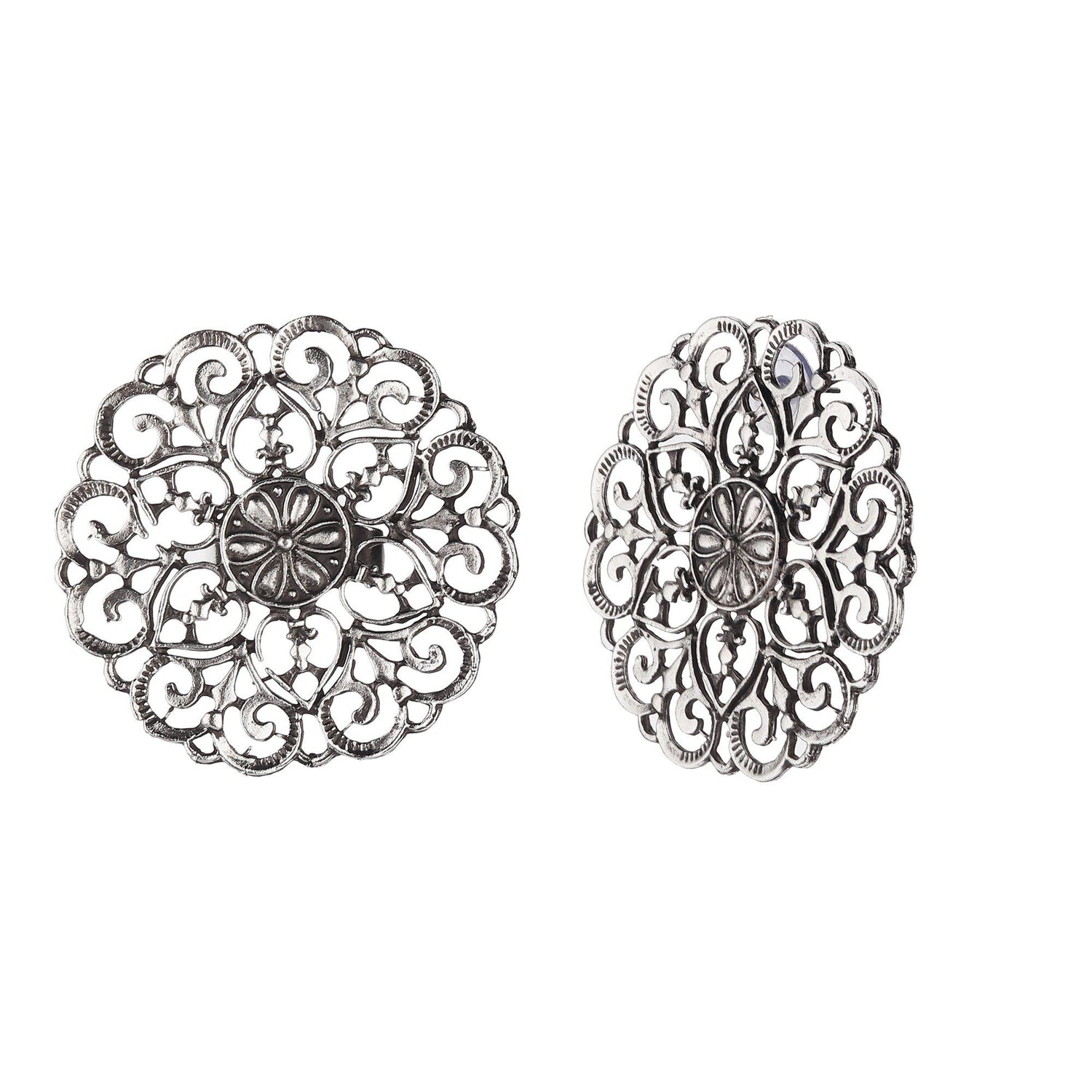 Stylish Silver Oxidised Earrings-Earrings-ONESKYSHOP