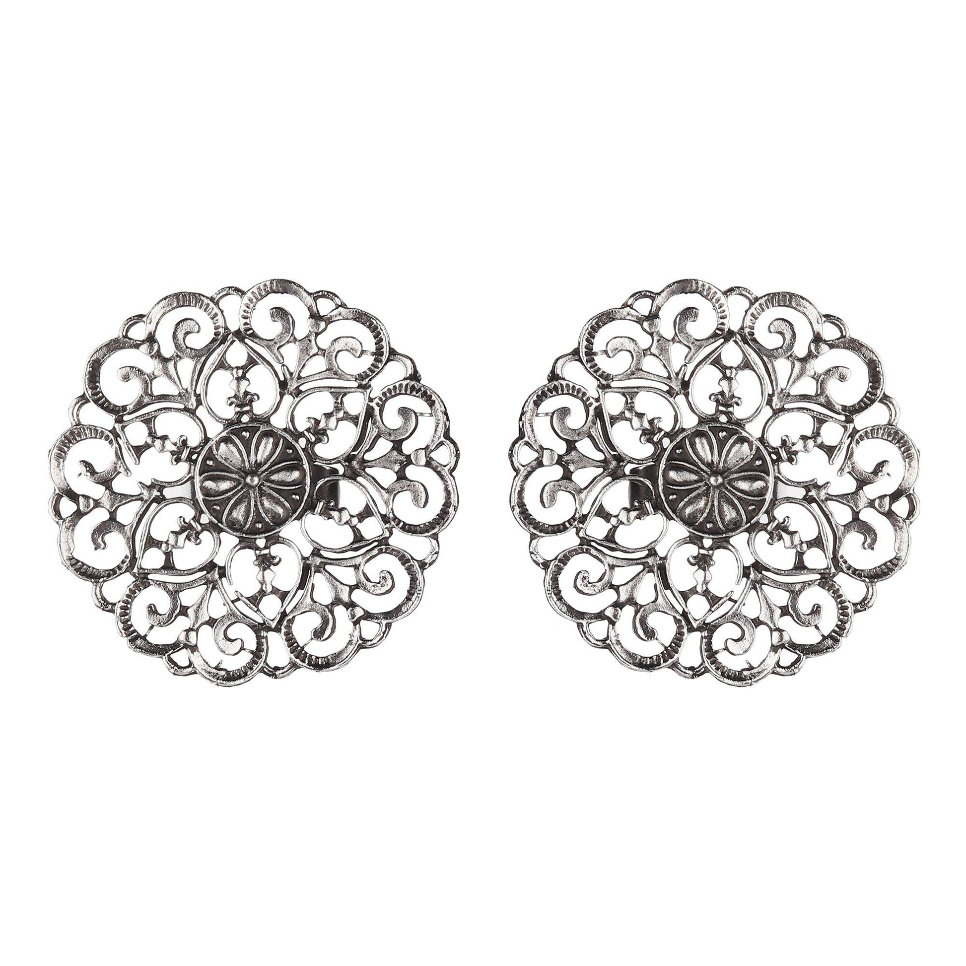 Stylish Silver Oxidised Earrings-Earrings-ONESKYSHOP