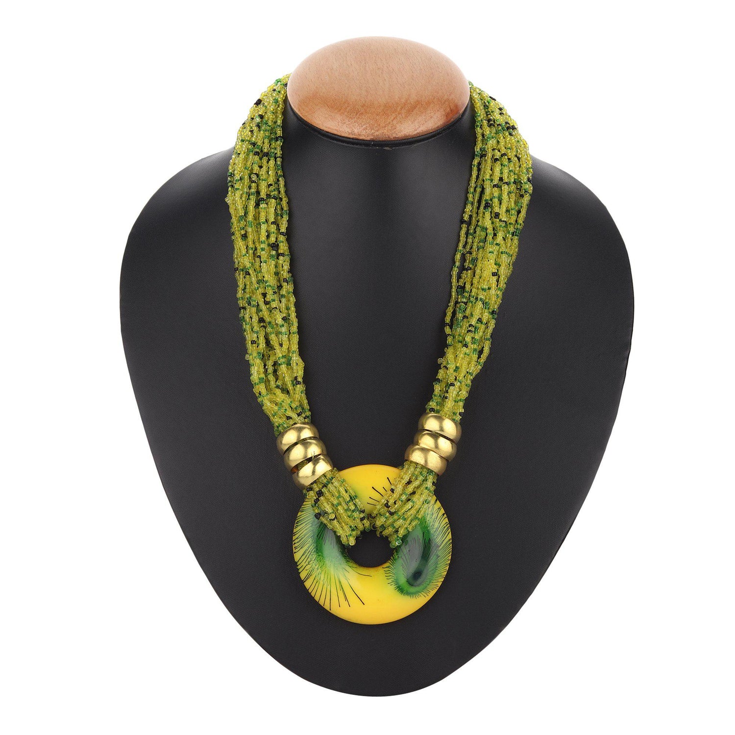 Sea Green Beaded Handmade Junk Necklace-Necklace-ONESKYSHOP