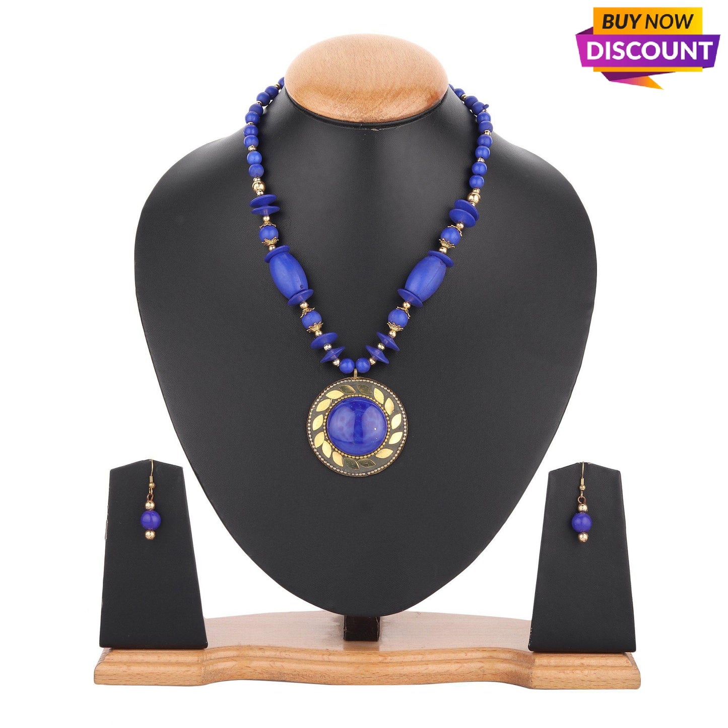 Blue Junk Handmade Beaded African Necklace-Necklace Set-ONESKYSHOP