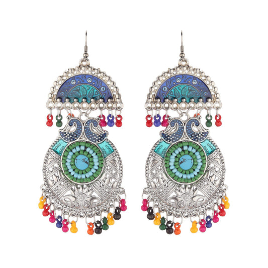 The Boho Meenakri Multicolor Danglers-Earrings-ONESKYSHOP