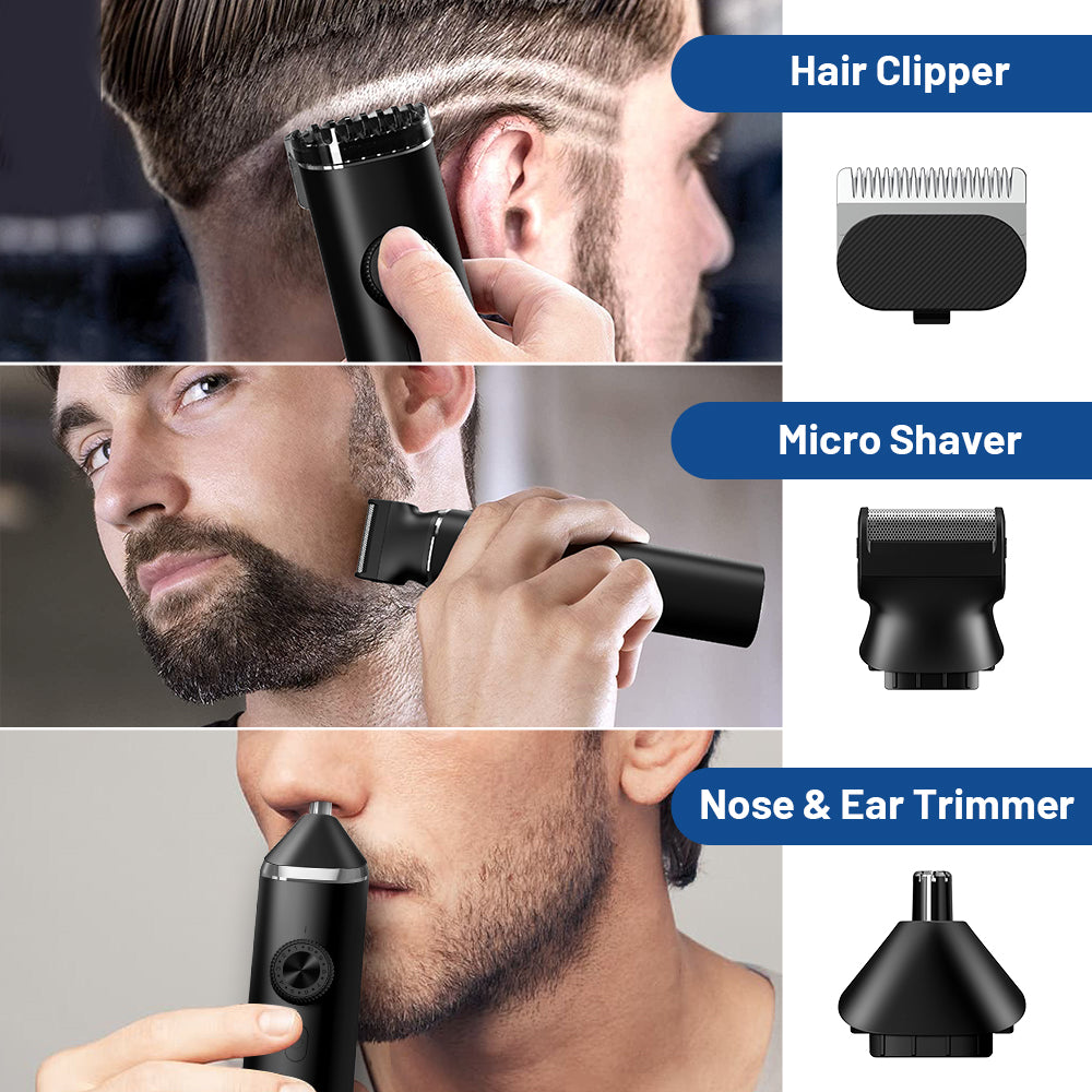 8 in 1 Ear & Nose Beard Trimmer Men's Grooming Kit Black