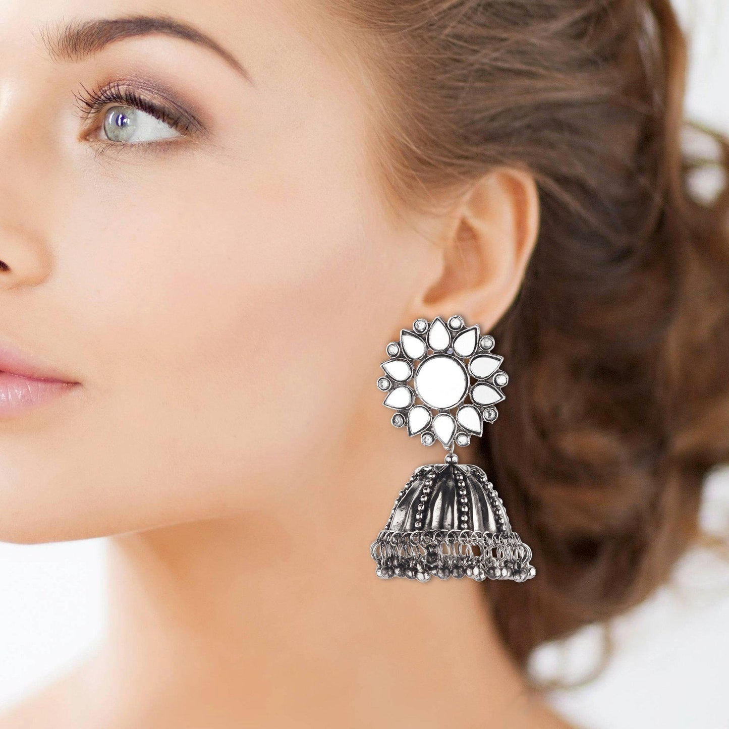 Sun Motif Dome Shape Earrings-Earrings-ONESKYSHOP