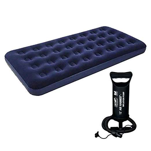 Inflatable Indoor Air Mattress (75In x 54In) with Pump