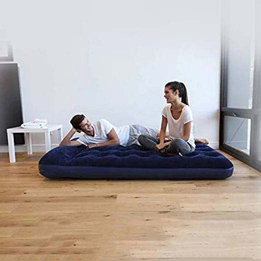 Inflatable Indoor Air Mattress (75In x 54In) with Pump