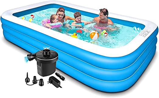 Inflatable Family Size Pool *10 Feet* With Pump