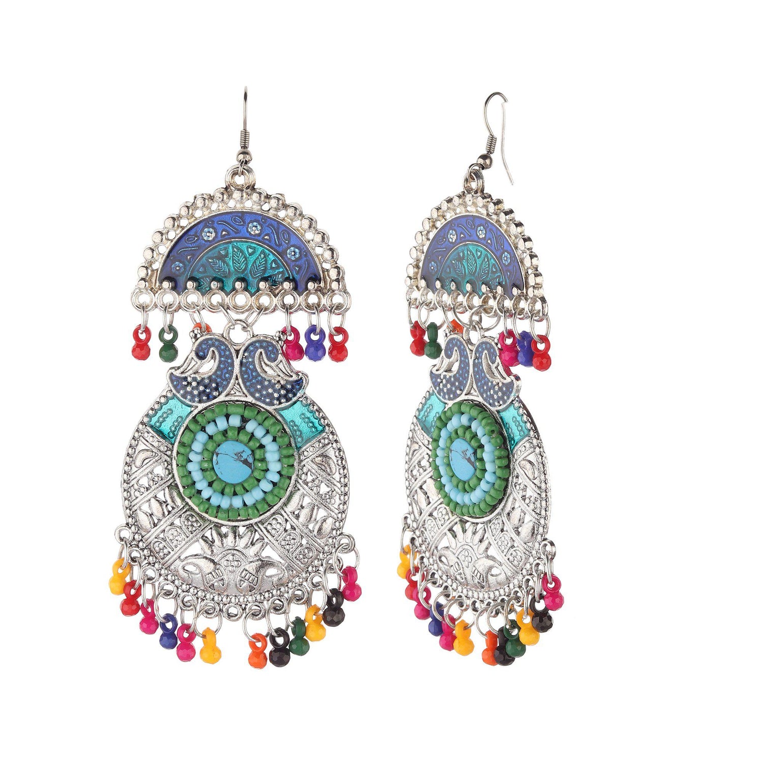 The Boho Meenakri Multicolor Danglers-Earrings-ONESKYSHOP