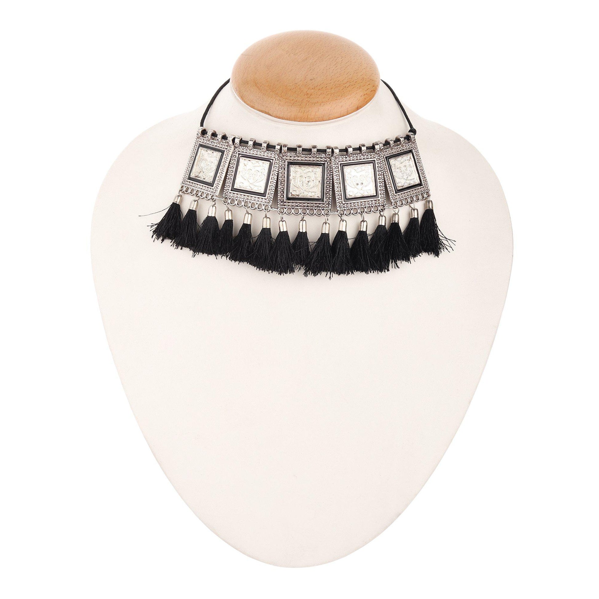 Afghani Black Tassel Choker-Necklace-ONESKYSHOP