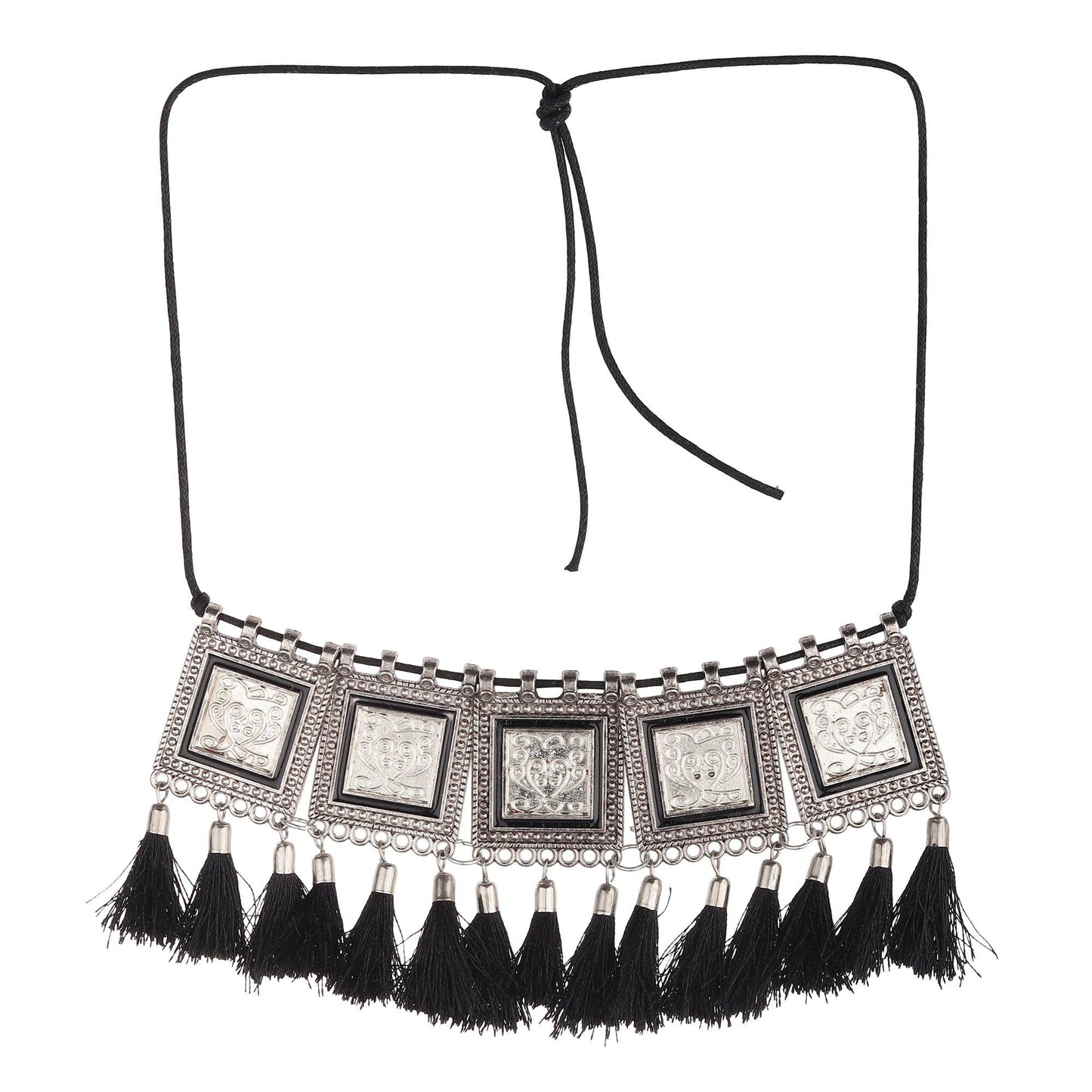 Afghani Black Tassel Choker-Necklace-ONESKYSHOP
