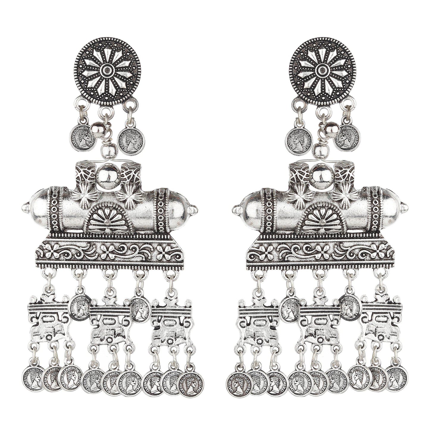 Ethnic Traditional Oxidised Earrings-Earrings-ONESKYSHOP