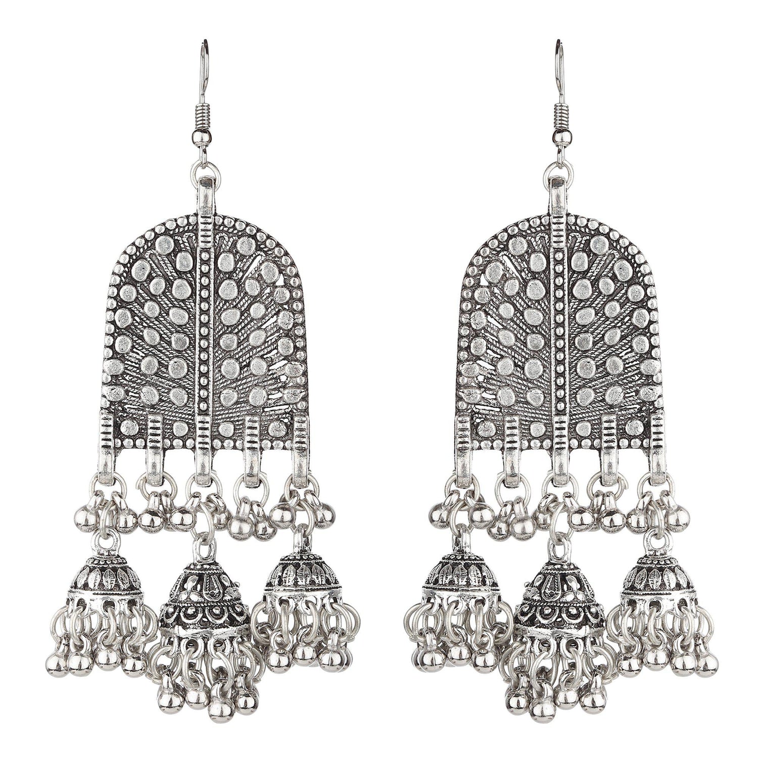 Bell Shape Hanging Ethnic Earrings-Earrings-ONESKYSHOP