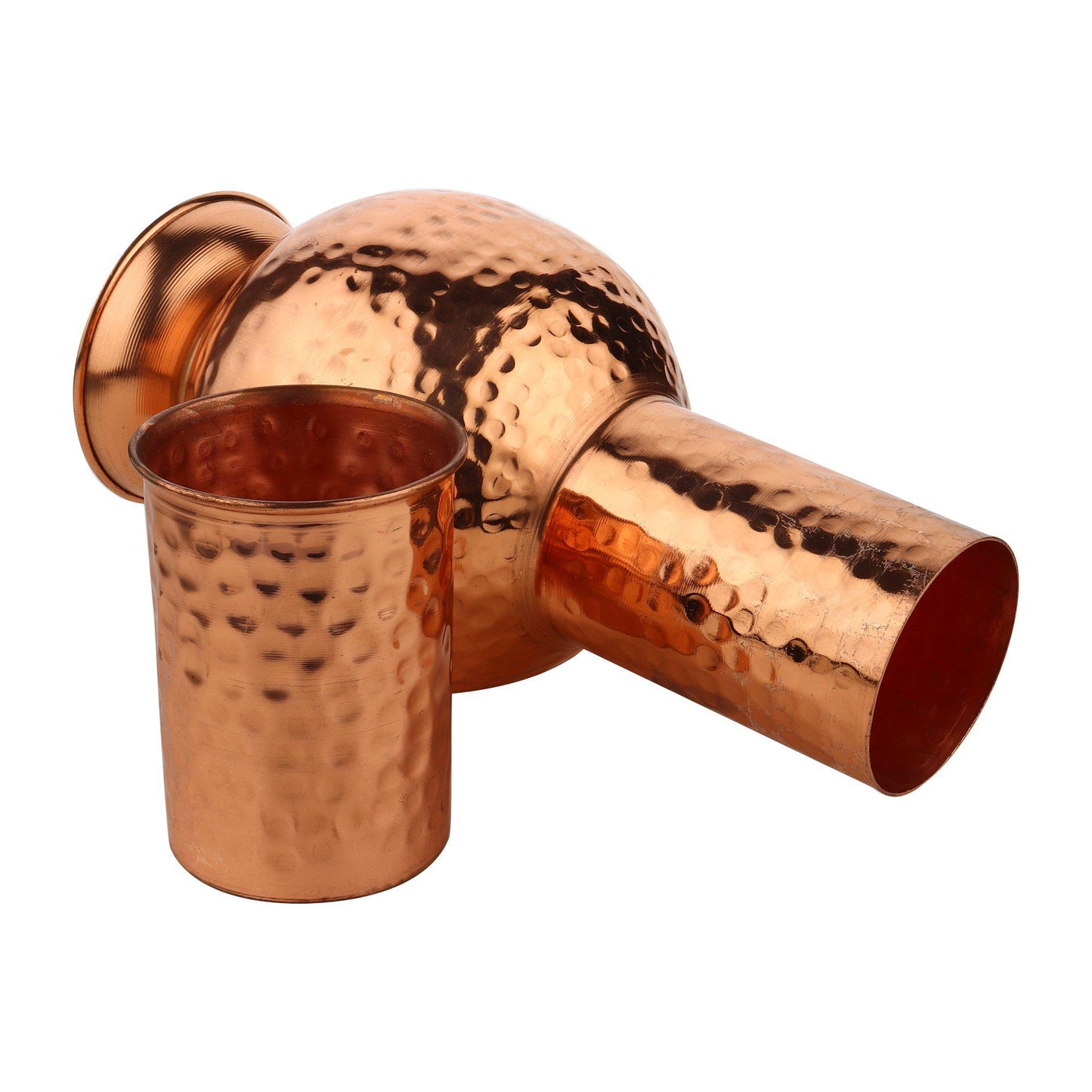 Pure Copper Water Tumbler with Inbuilt Glass-Copper Bottle With Glass-ONESKYSHOP