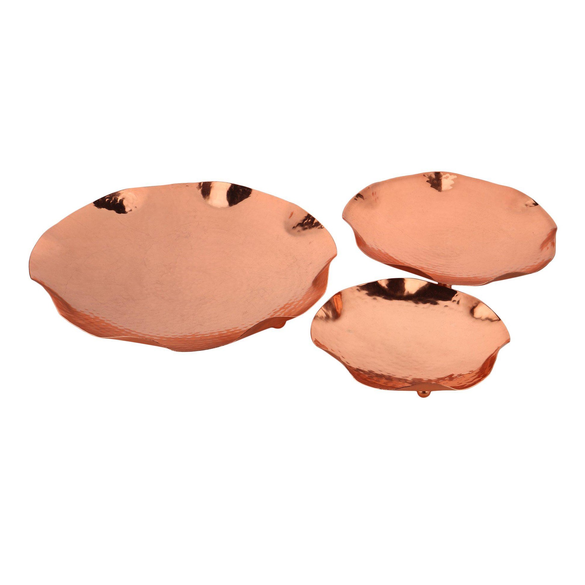 Copper Hammered Designer Plates-Copper Plates-ONESKYSHOP
