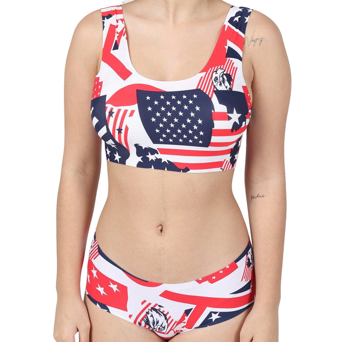 Flag Print Bikini-Bikini-ONESKYSHOP