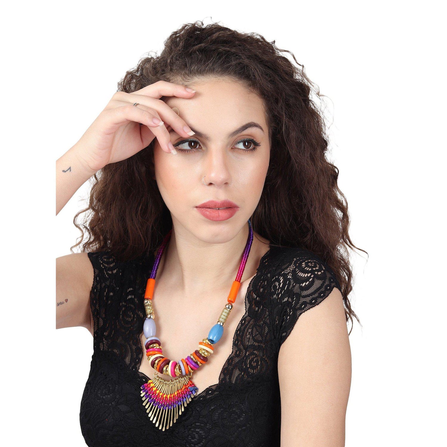 Multicolour Junk Handmade Beaded African Necklace-Necklace-ONESKYSHOP