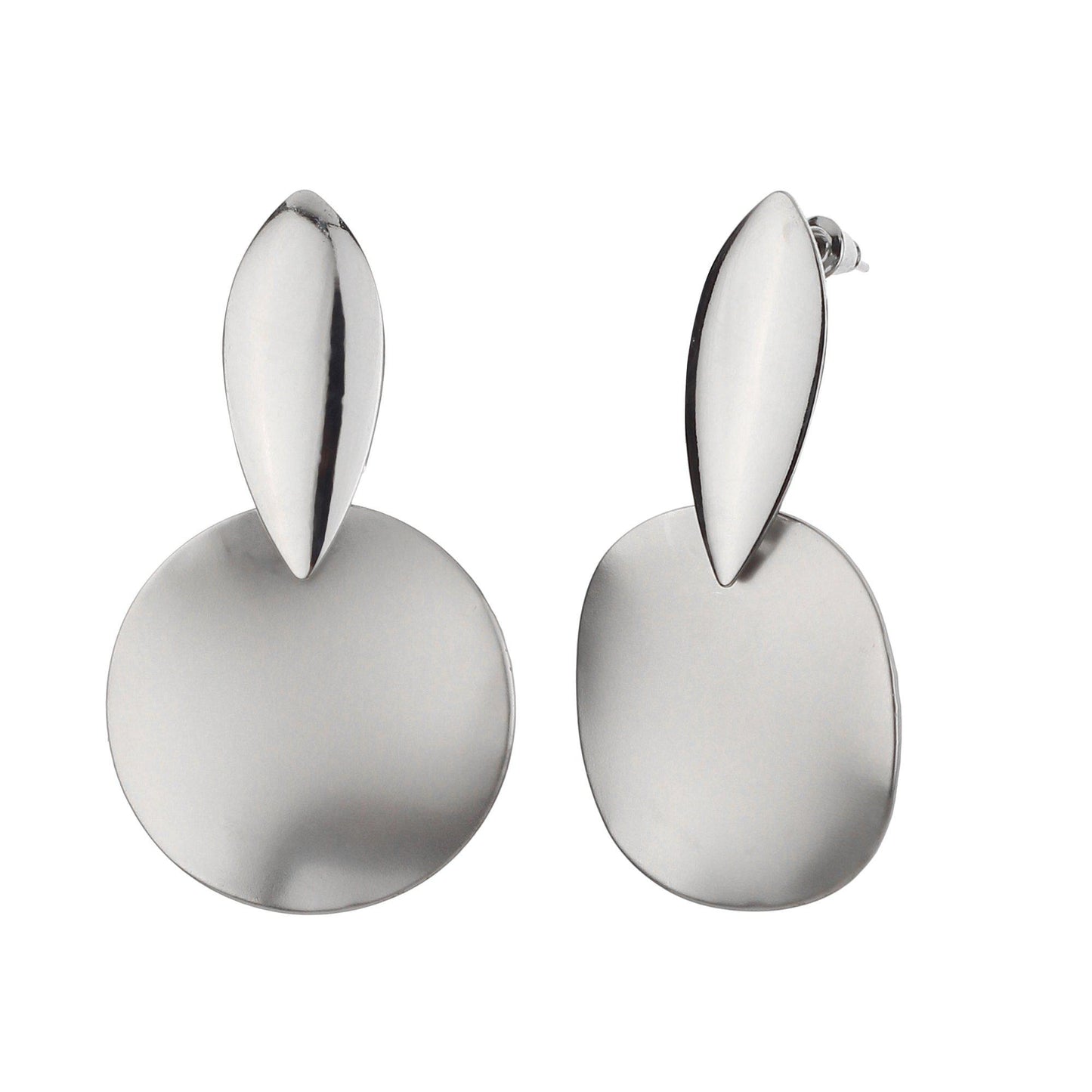 Silver Designer Circle Party Wear Earrings-Earrings-ONESKYSHOP