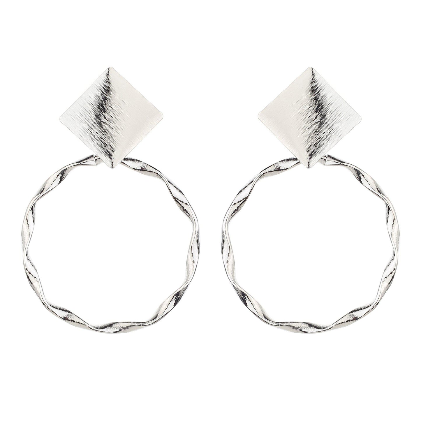 Designer Silver Hoop Earrings-Earrings-ONESKYSHOP