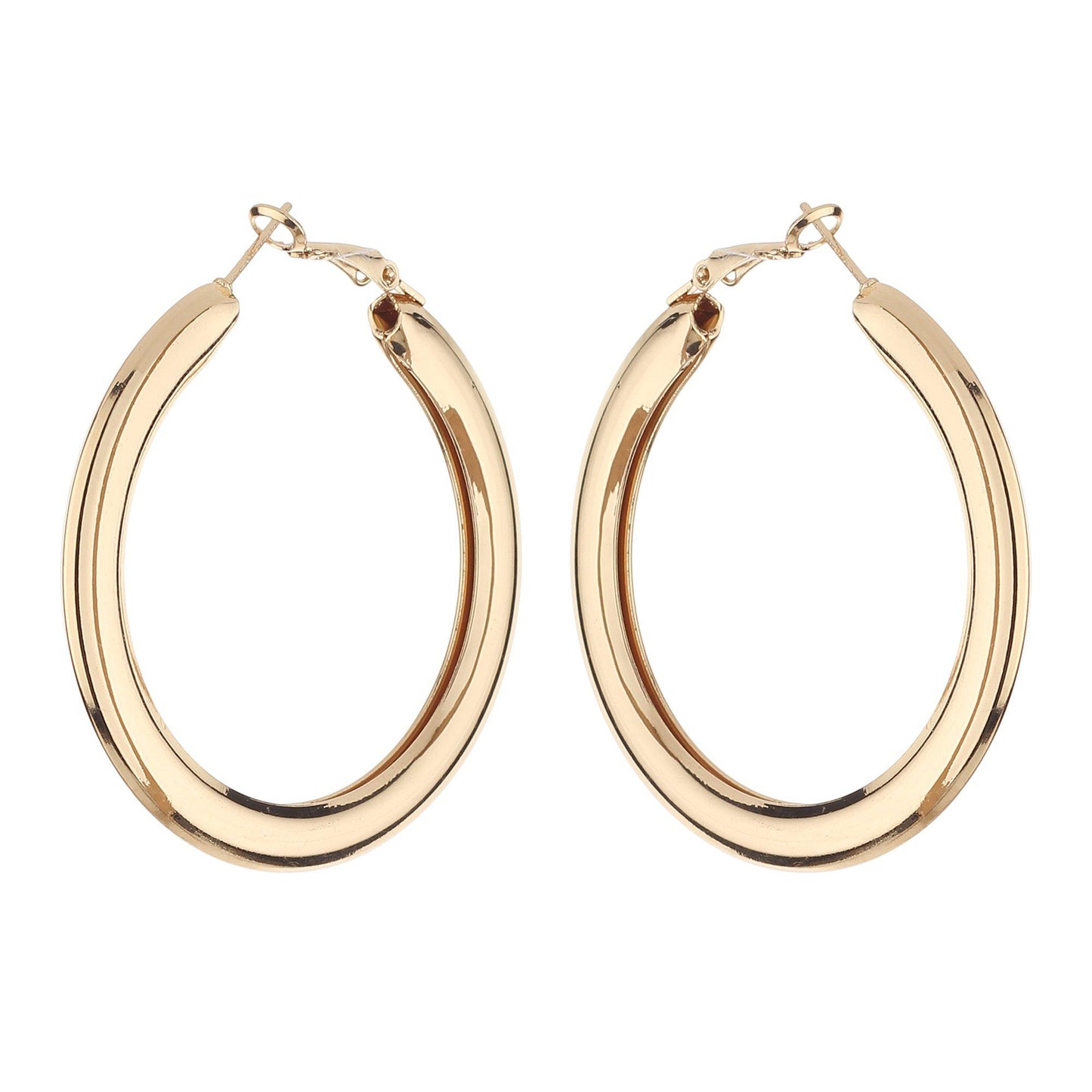 Gold Plated Circle Hoop Earrings-Earrings-ONESKYSHOP